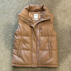 Abercrombie Vegan Leather Puffer Vest